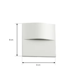 Aplique LED empotrable Lindby Alune, blanca, curvada, 8 x 8 cm, IP65