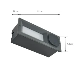 Aplique LED empotrable Lucande Lachlain, antracita, enchufe