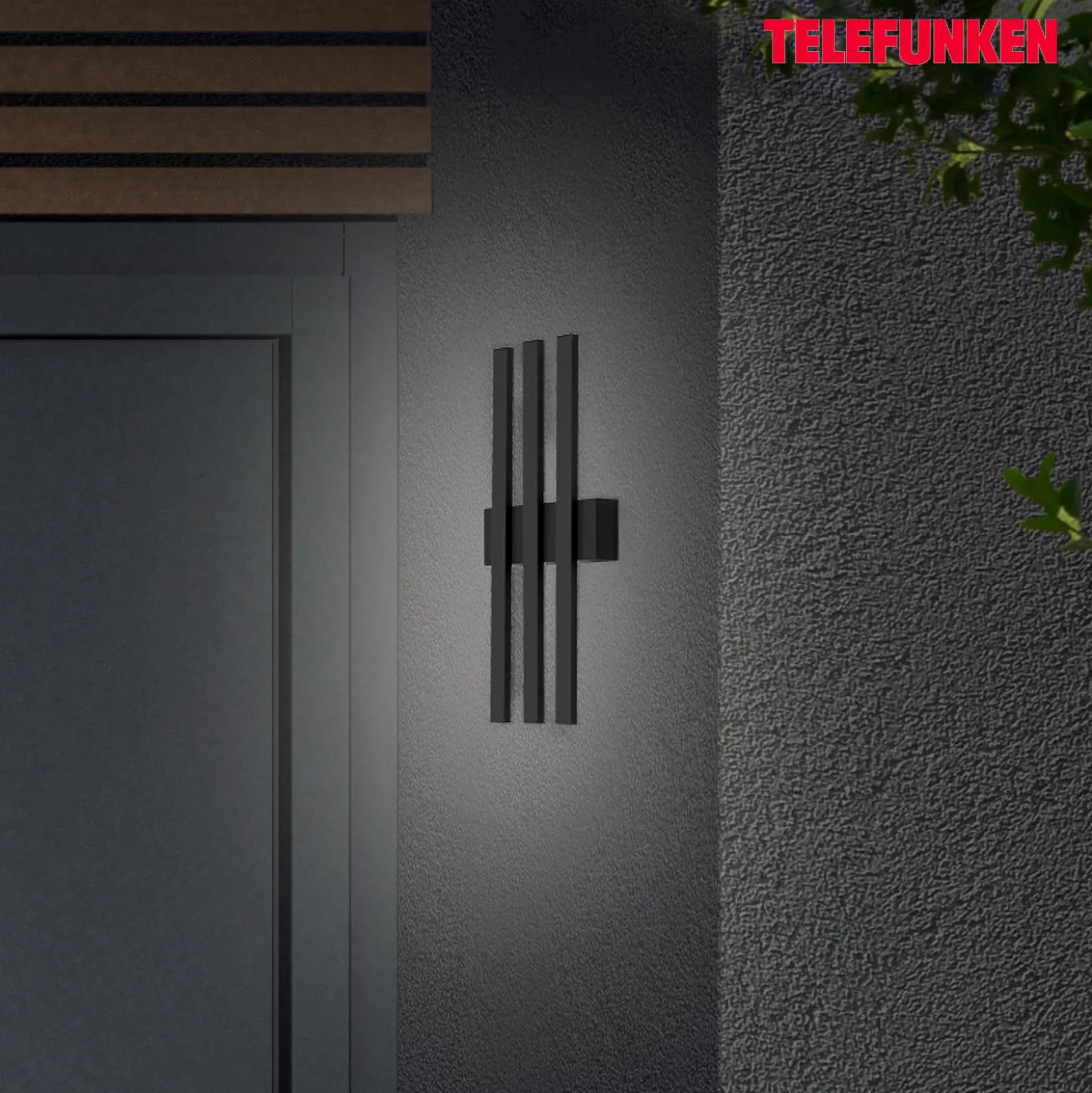 Aplique LED exterior Graz indirecto 3 luces negro