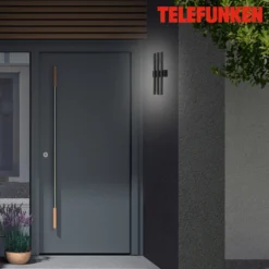 Aplique LED exterior Graz indirecto 3 luces negro