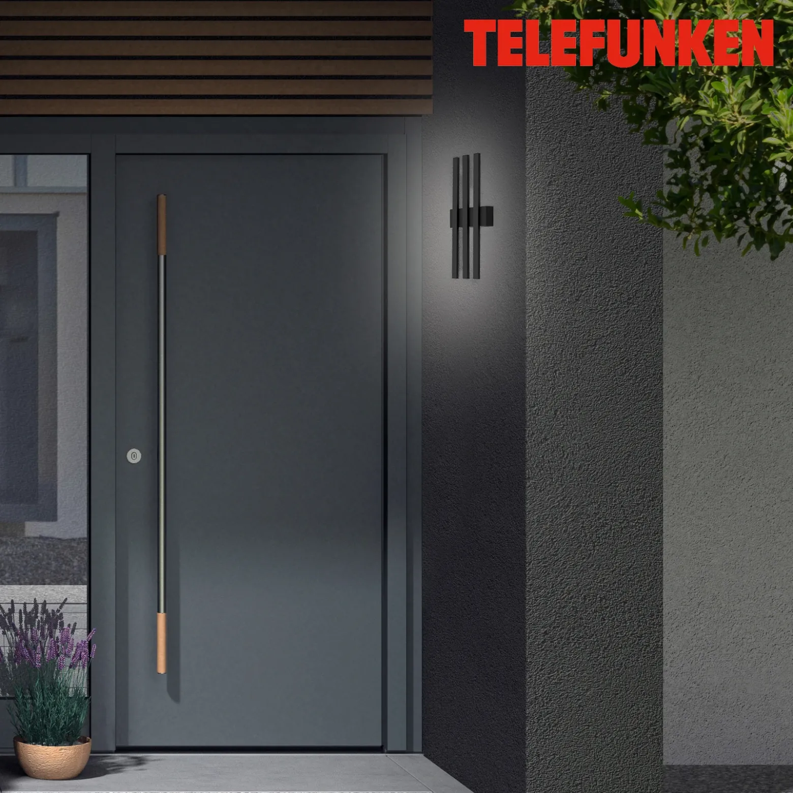 Aplique LED exterior Graz indirecto 3 luces negro