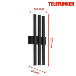 Aplique LED exterior Graz indirecto 3 luces negro