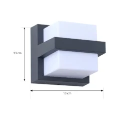 Aplique LED inteligente para exterior Lindby Fyra, angular, CCT RGB, Tuya