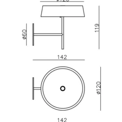 Aplique LED Miram con batería, atenuable, blanco