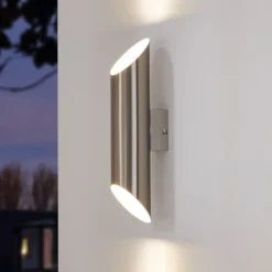 Aplique LED para exterior Agolada, acero inoxidable