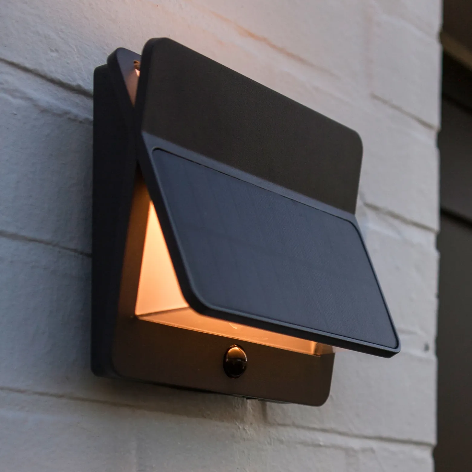 Aplique LED para exterior ALETA, gris oscuro, 18 cm, con sensor, IP54
