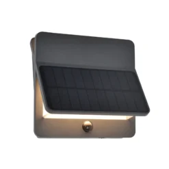 Aplique LED para exterior ALETA, gris oscuro, 18 cm, con sensor, IP54