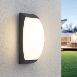 Aplique LED para exterior Alexey IP65, gris oscuro