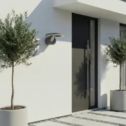 Aplique LED para exterior Arcchio Tovio, antracita, giratoria