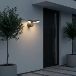 Aplique LED para exterior Arcchio Tovio, antracita, giratoria