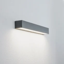 Aplique LED para exterior Arcchio Lengo, 50 cm, 1 luz, gris, CCT
