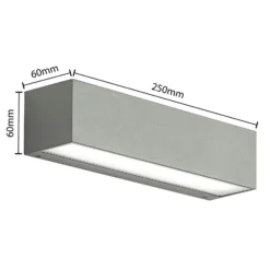 Aplique LED para exterior Arcchio Lengo, 25 cm, 2 luces, gris, CCT