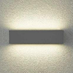 Aplique LED para exterior Arcchio Lengo, 25 cm, 2 luces, gris, CCT
