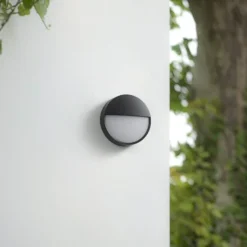 Aplique LED para exterior Arcchio Gravo, Ø 25 cm, negra, IP65
