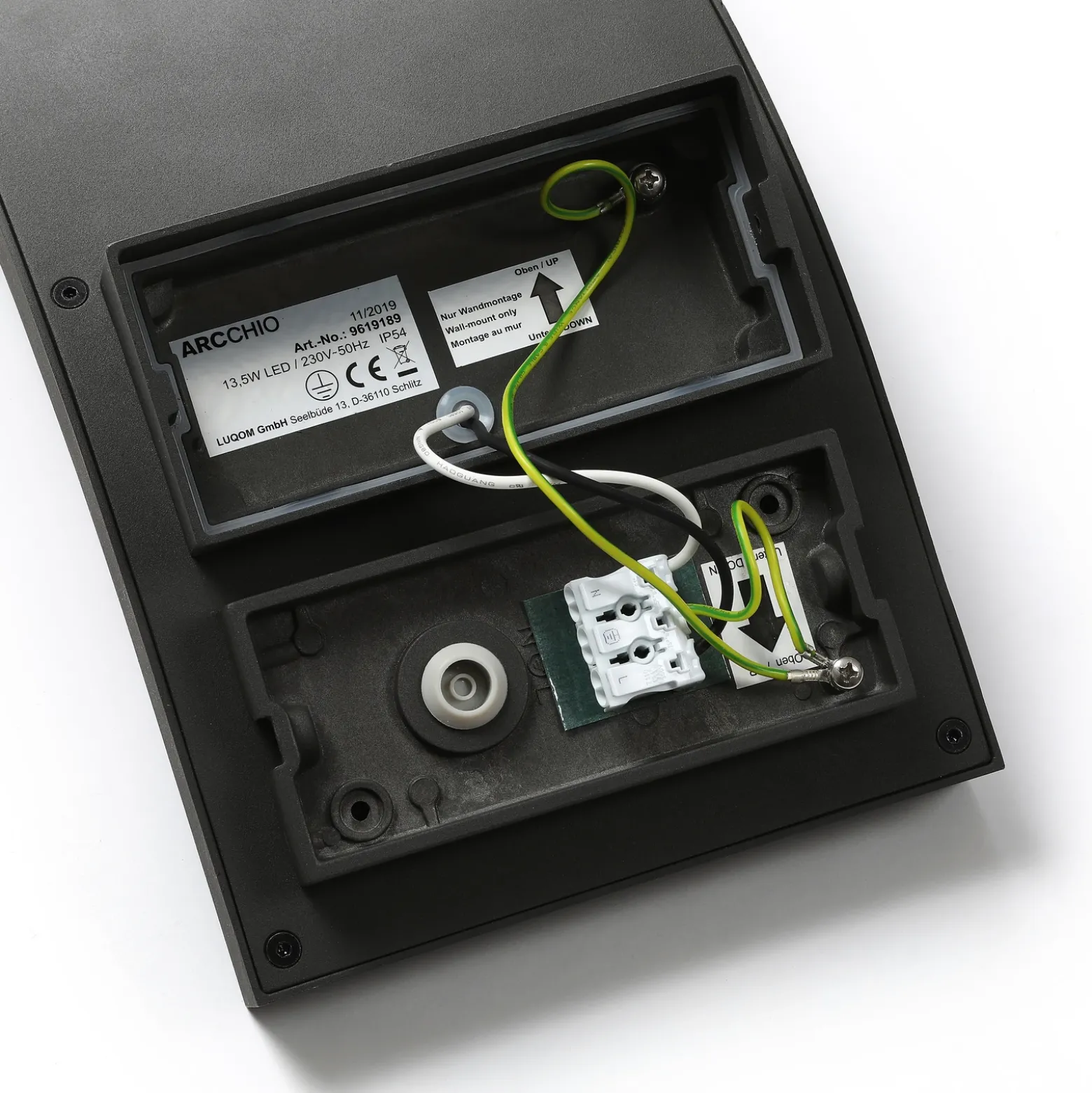 Aplique LED para exterior Arcchio, antracita, IP54, sensor