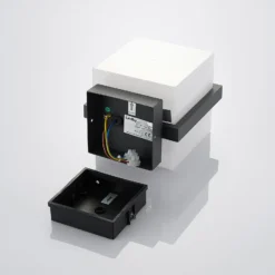 Aplique LED para exterior Aurón en forma de cubo