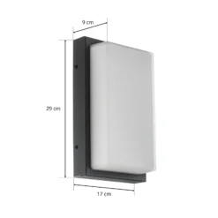 Aplique LED para exterior Babett, acero inoxidable, cristal, sensor