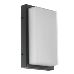 Aplique LED para exterior Babett, acero inoxidable, cristal, sensor