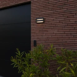 Aplique LED para exterior BARLO, gris oscuro, 21 cm, con sensor, IP54