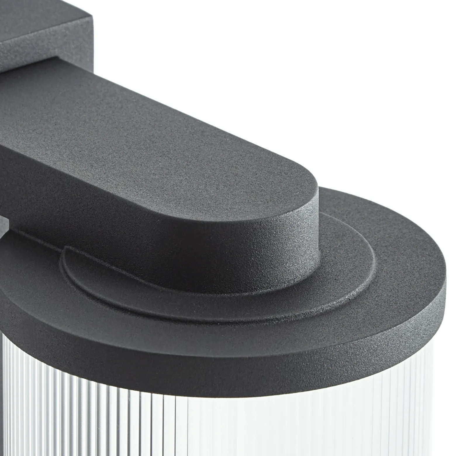 Aplique LED para exterior Beelia de Lucande, antracita, estriado
