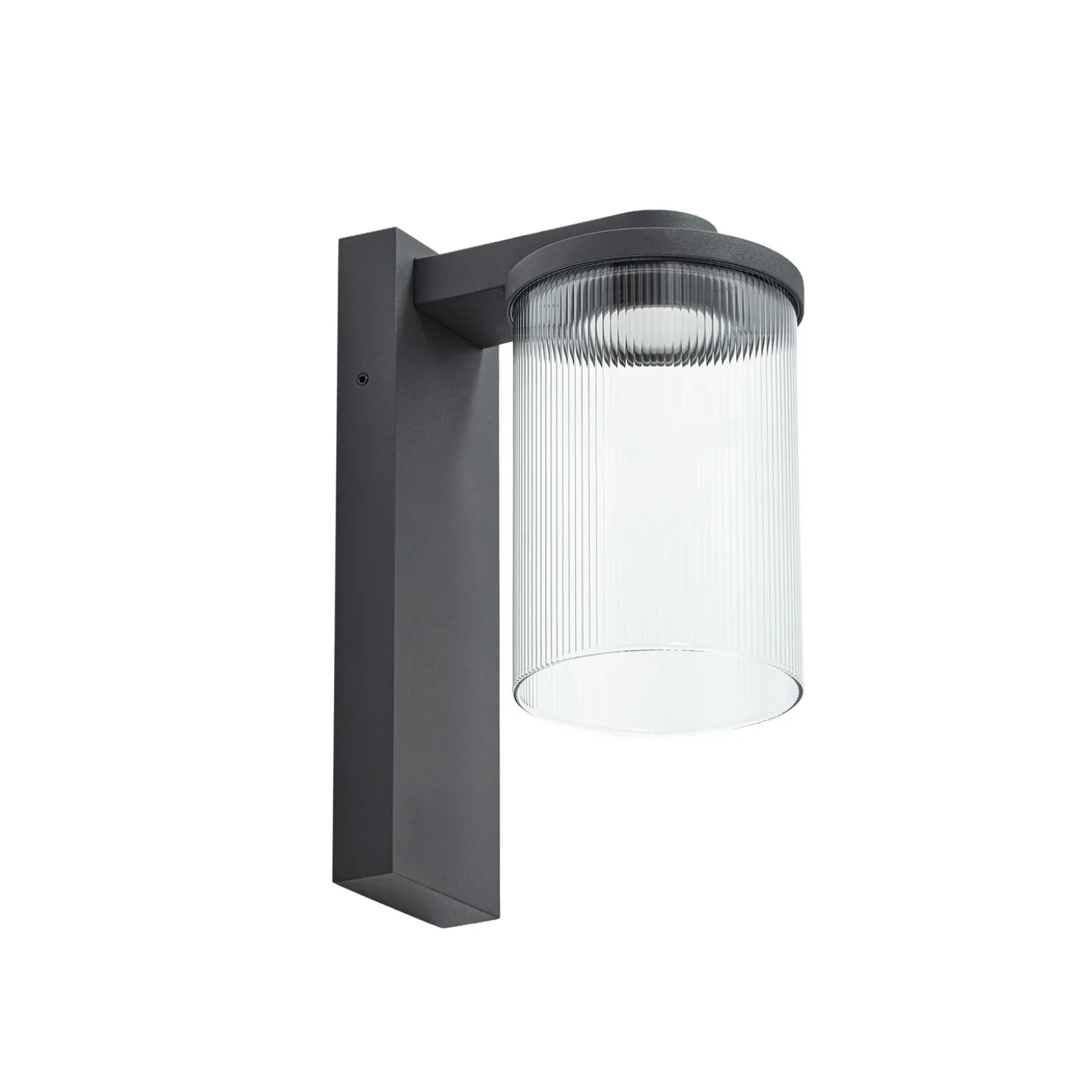 Aplique LED para exterior Beelia de Lucande, antracita, estriado