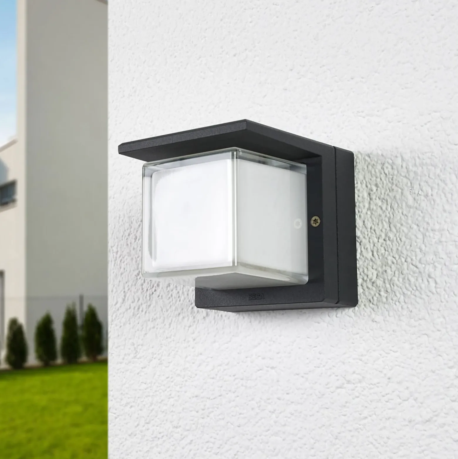 Aplique LED para exterior Bega 33327, grafito, metal, IP65, CCT