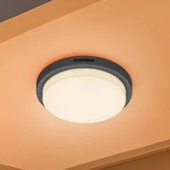 Aplique LED para exterior Bermejo, redondo, sensor, CCT, antracita