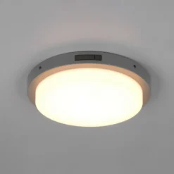 Aplique LED para exterior Bermejo, redondo, sensor, CCT, antracita