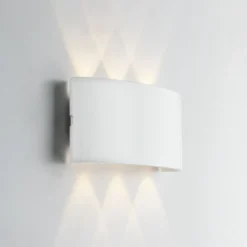 Aplique LED para exterior Betle, blanca, ancho 17 cm, metal, CCT