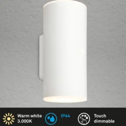 Aplique LED para exterior 3786016, blanco, regulador táctil, arriba/abajo