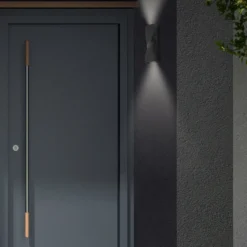 Aplique LED para exterior «Brügge», luz hacia arriba/abajo, negra, 4.000 K, IP44