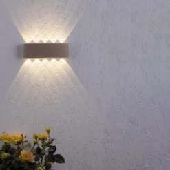 Aplique LED para exterior Carlo de Paul Neuhaus, 27 cm, color arena
