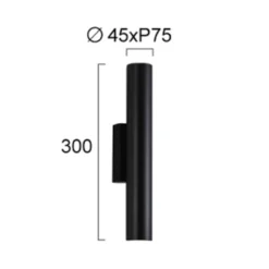 Aplique LED para exterior City, altura 30 cm, negro, metal