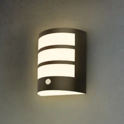 Aplique LED para exterior con batería 3795015, negro, sensor, IP44