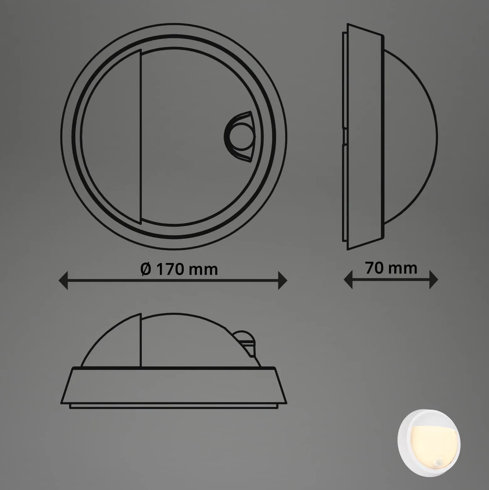 Aplique LED para exterior con batería 3785016 blanco Detector de movimiento Ø