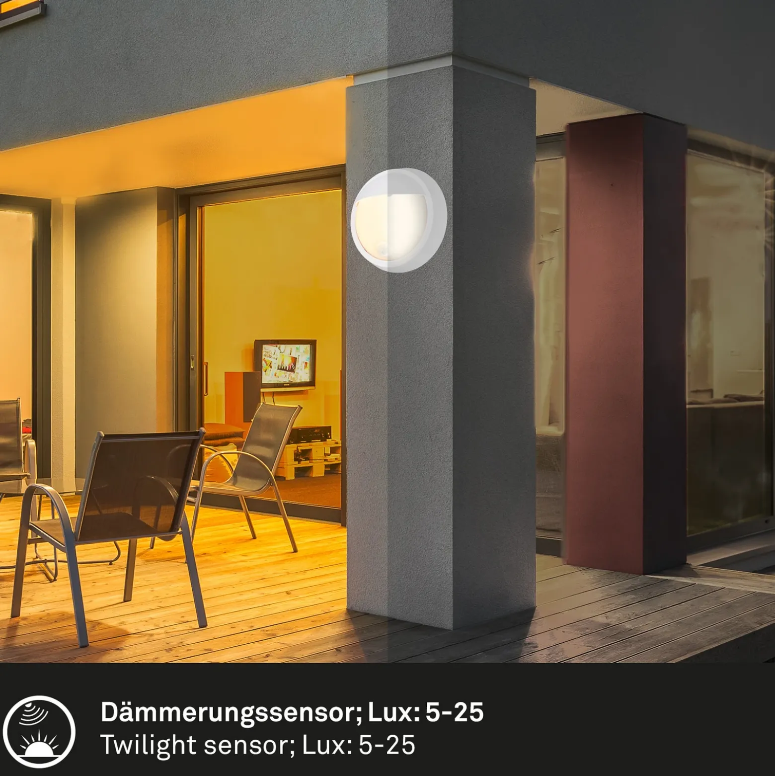 Aplique LED para exterior con batería 3785016 blanco Detector de movimiento Ø