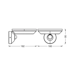 Aplique LED para exterior con sensor de OSRAM, modelo ENDURA STYLE, gris, 18