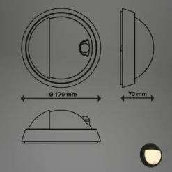 Aplique LED para exterior con batería 3785015 negro Detector de movimiento 17 cm