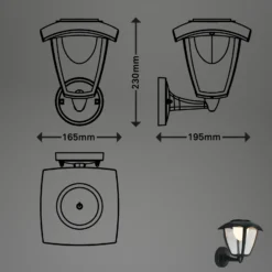 Aplique LED para exterior con batería 3929015, negro, regulador táctil
