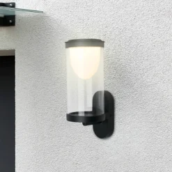 Aplique LED para exterior con batería 3930015, negro, regulador táctil