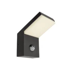 Aplique LED para exterior con sensor Tucanae, gris, altura 22 cm, IP54