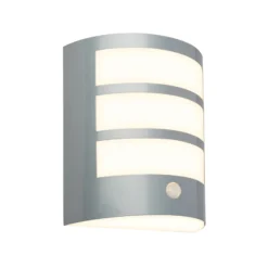 Aplique LED para exterior con batería 3795014, color cromo, sensor, IP44
