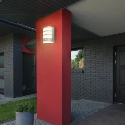 Aplique LED para exterior con batería 3795014, color cromo, sensor, IP44