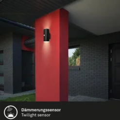 Aplique LED para exterior con batería 3787015, negro, sensor, arriba/abajo
