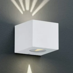 Aplique LED para exterior cuadrado Córdoba, blanco