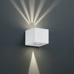 Aplique LED para exterior cuadrado Córdoba, blanco