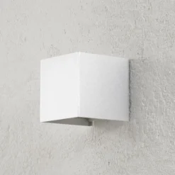 Aplique LED para exterior Cube, color aluminio, metal, 10 cm, arriba/abajo