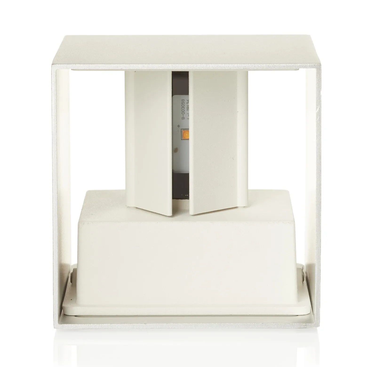 Aplique LED para exterior Cube, color aluminio, metal, 10 cm, arriba/abajo