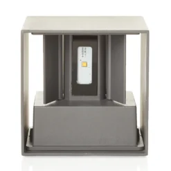 Aplique LED para exterior Cube, antracita, metal, 10 cm, arriba/abajo