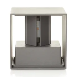 Aplique LED para exterior Cube, antracita, metal, 10 cm, arriba/abajo